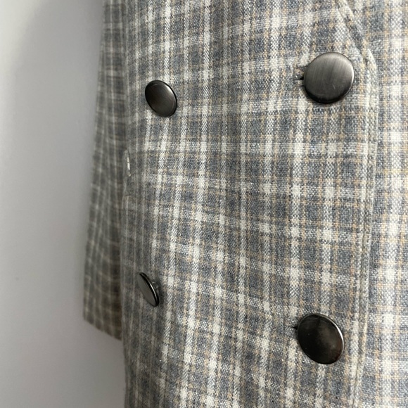 Custom Tailored Handmade Plaid Double Breasted Wool Blazer - M - Picture 5 of 16